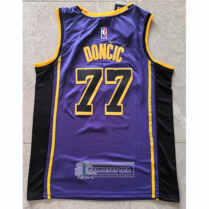 Camiseta Los Angeles Lakers Luka Doncic NO 77 Statement 2024-25 Violeta